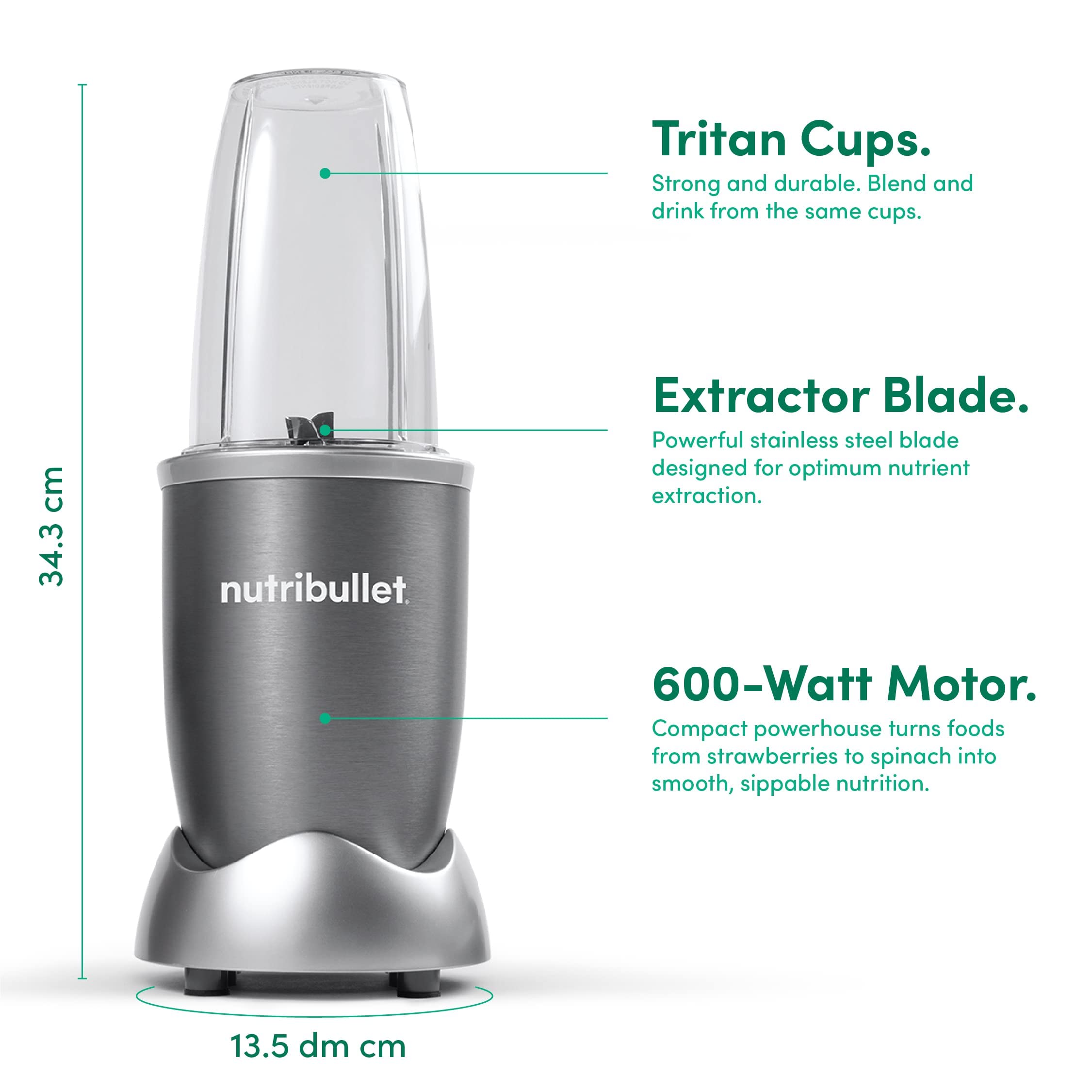 Nutri Bullet Grey Countertop Blender 600 Watt 1 year manufacturer warranty خلاط رمادي من نيوتري بوليت بقدرة 600 واط Nutri Bullet Grey Countertop Blender 600 Watt 1 year manufacturer warranty خلاط رمادي من نيوتري بوليت بقدرة 600 واط